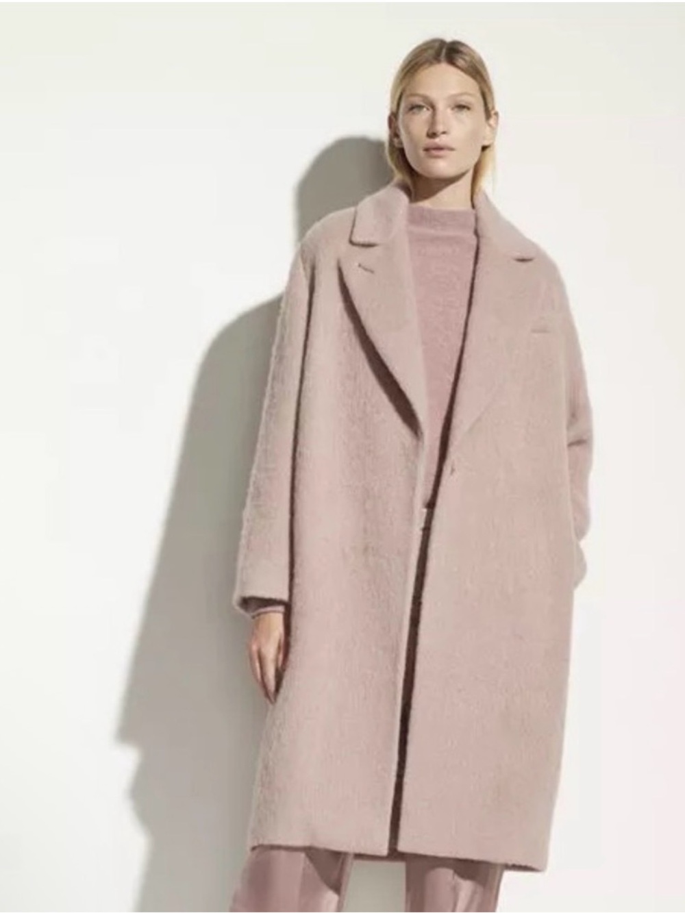 Vince Texured Wool Alpaca Coat Mauve Orchid NWOT
